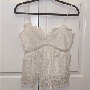 Aqua white camisole-top